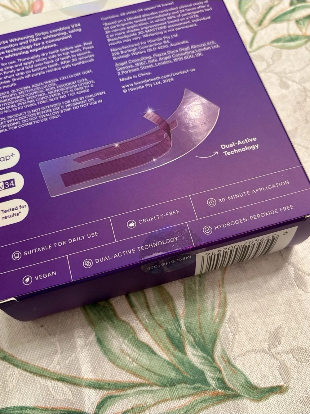 Hismile V34 Teeth Whitening Strips Color Corrector Purple Stain Treatment